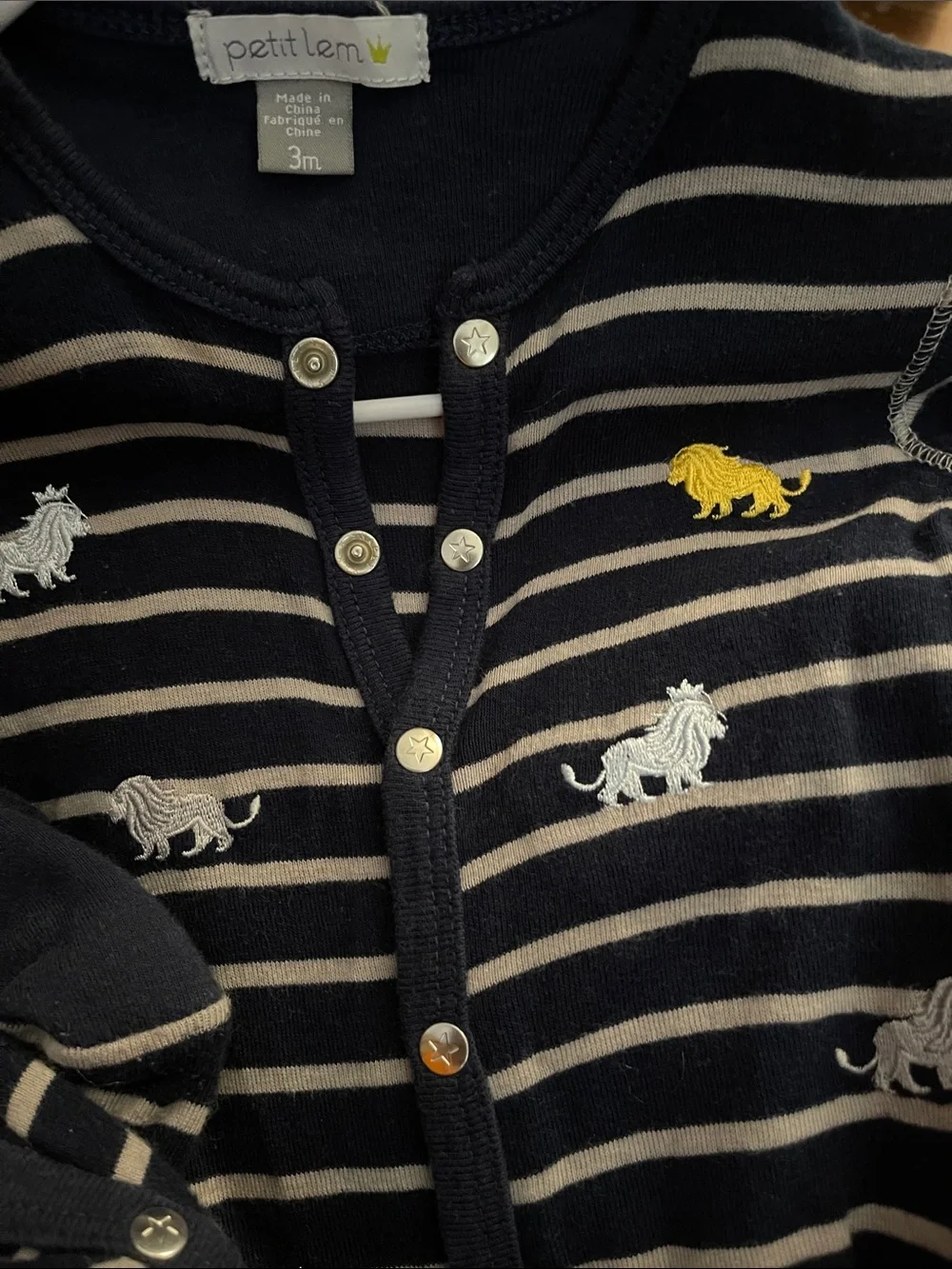 Petit Lem Footie with Lion Motifs